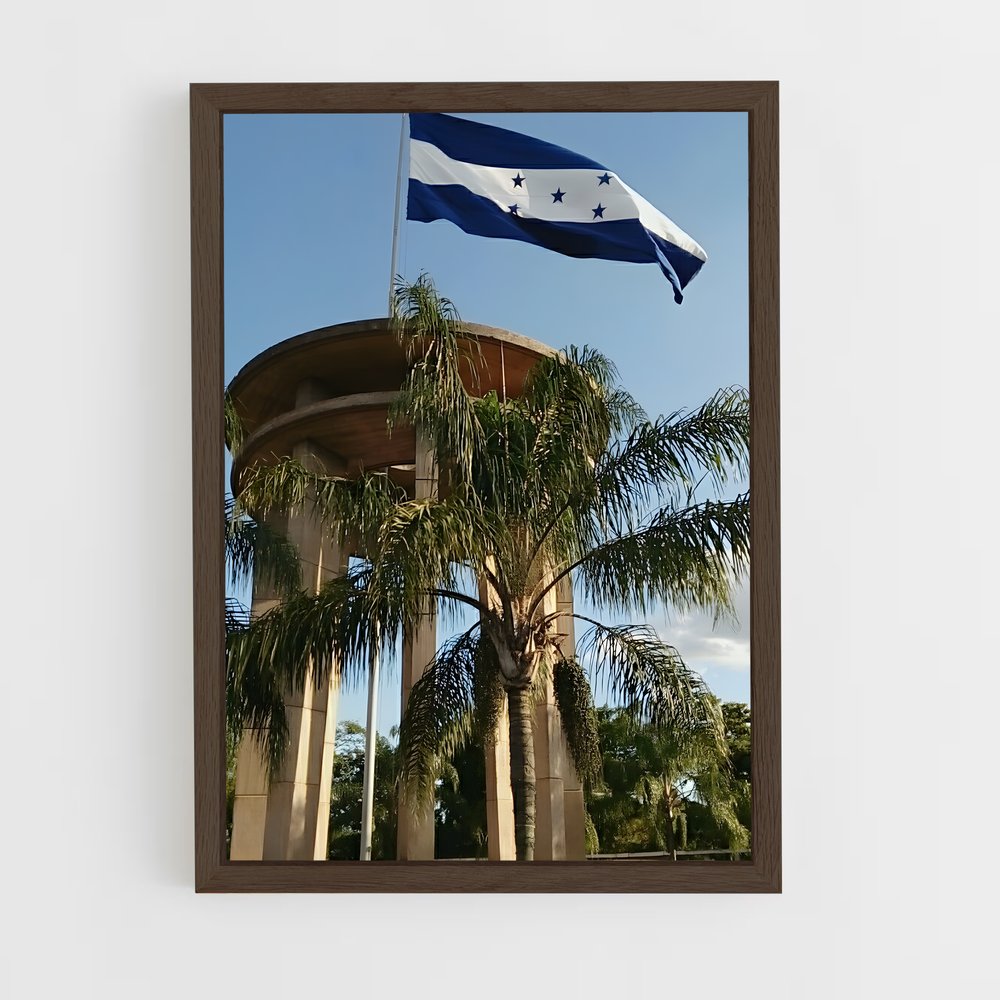 ap-honduras flag-1 cadre Bois foncé