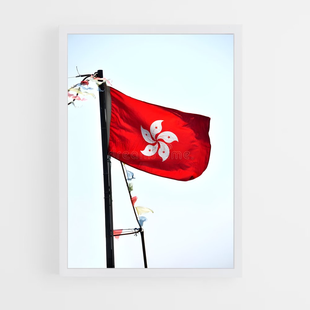 ap-hong kong flag-1 cadre Blanc