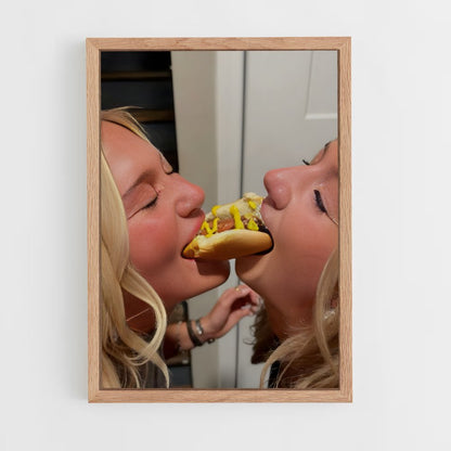 ap-hot dog-3 cadre Bois clair
