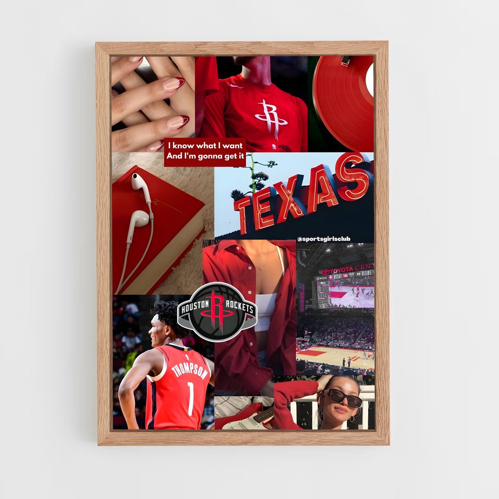 ap-houston rockets-5 cadre Bois clair