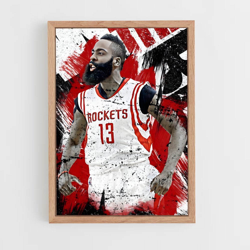 ap-houston rockets-8 cadre Bois clair