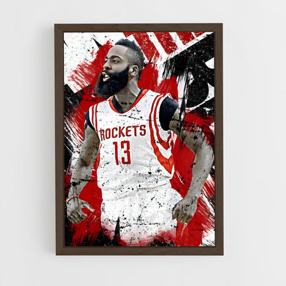 ap-houston rockets-8 cadre Bois foncé