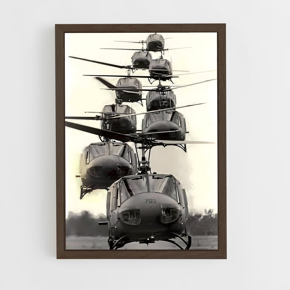 ap-huey uh-1-3 cadre Bois foncé