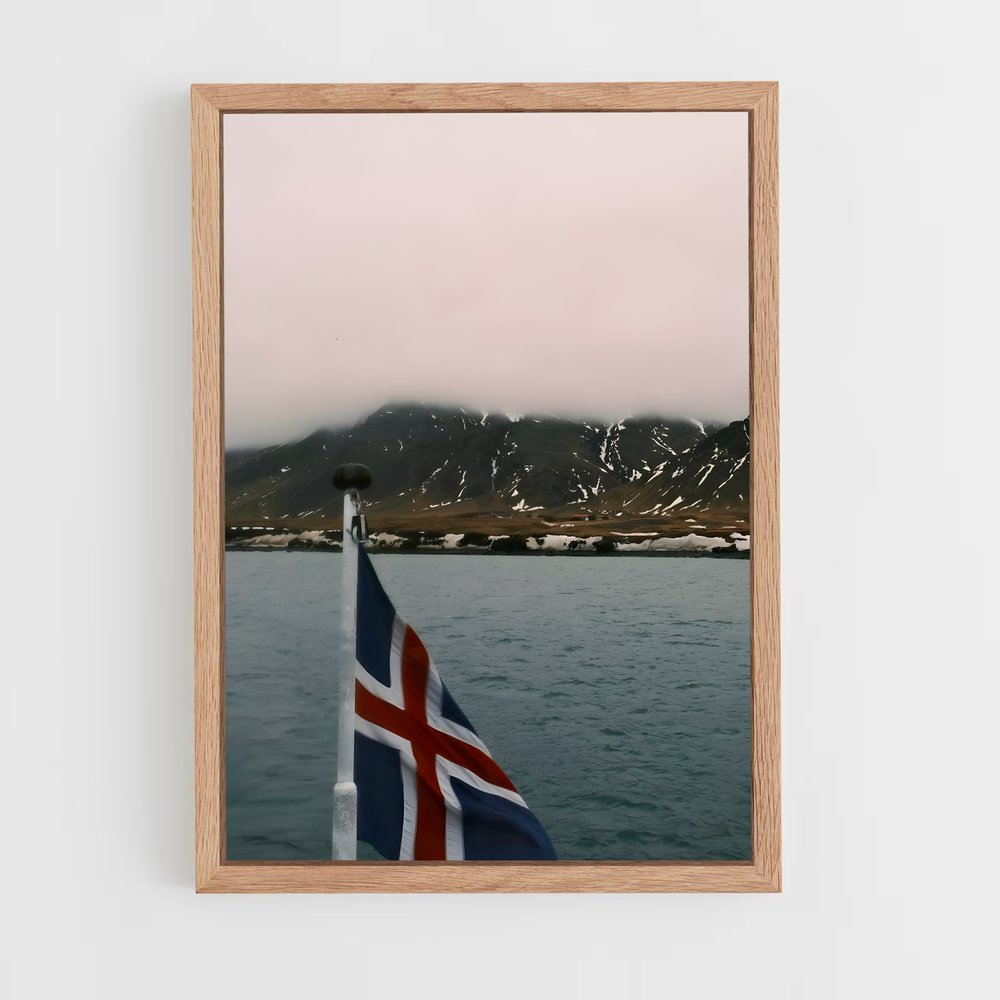 ap-iceland flag-2 cadre Bois clair