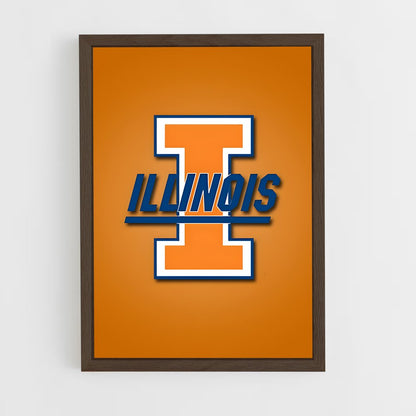 ap-illinois fighting illini-3 cadre Bois foncé