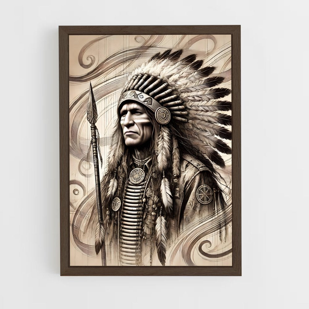 ap-indian chief-6 cadre Bois foncé