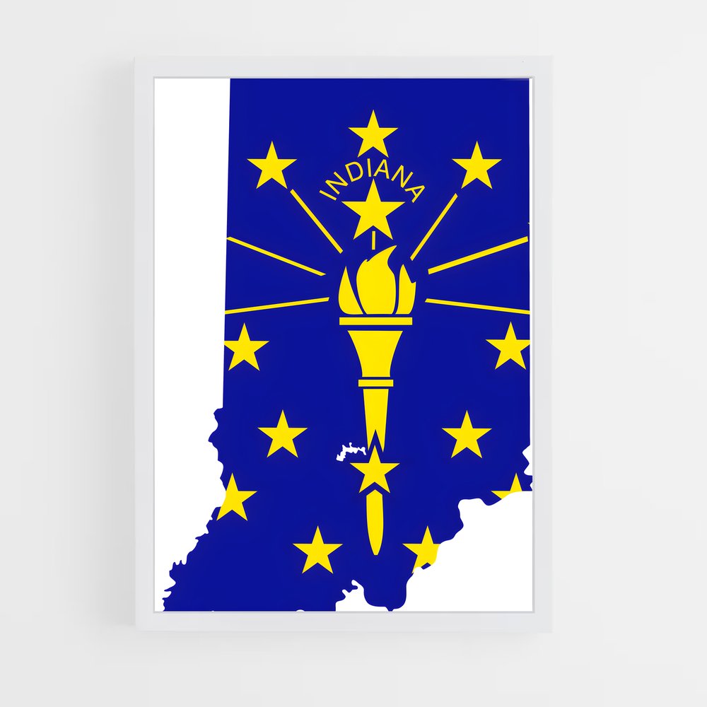 ap-indiana flag-1 cadre Blanc