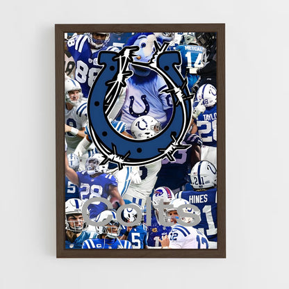 ap-indianapolis colts-3 cadre Bois foncé