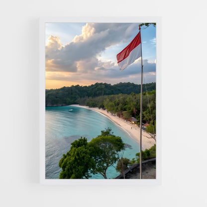 ap-indonesia flag-2 cadre Blanc