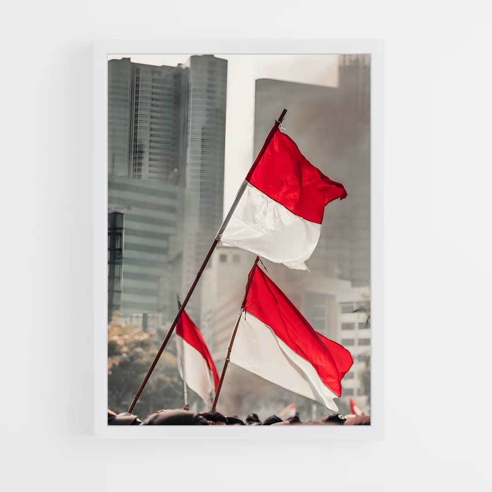 ap-indonesia flag-3 cadre Blanc