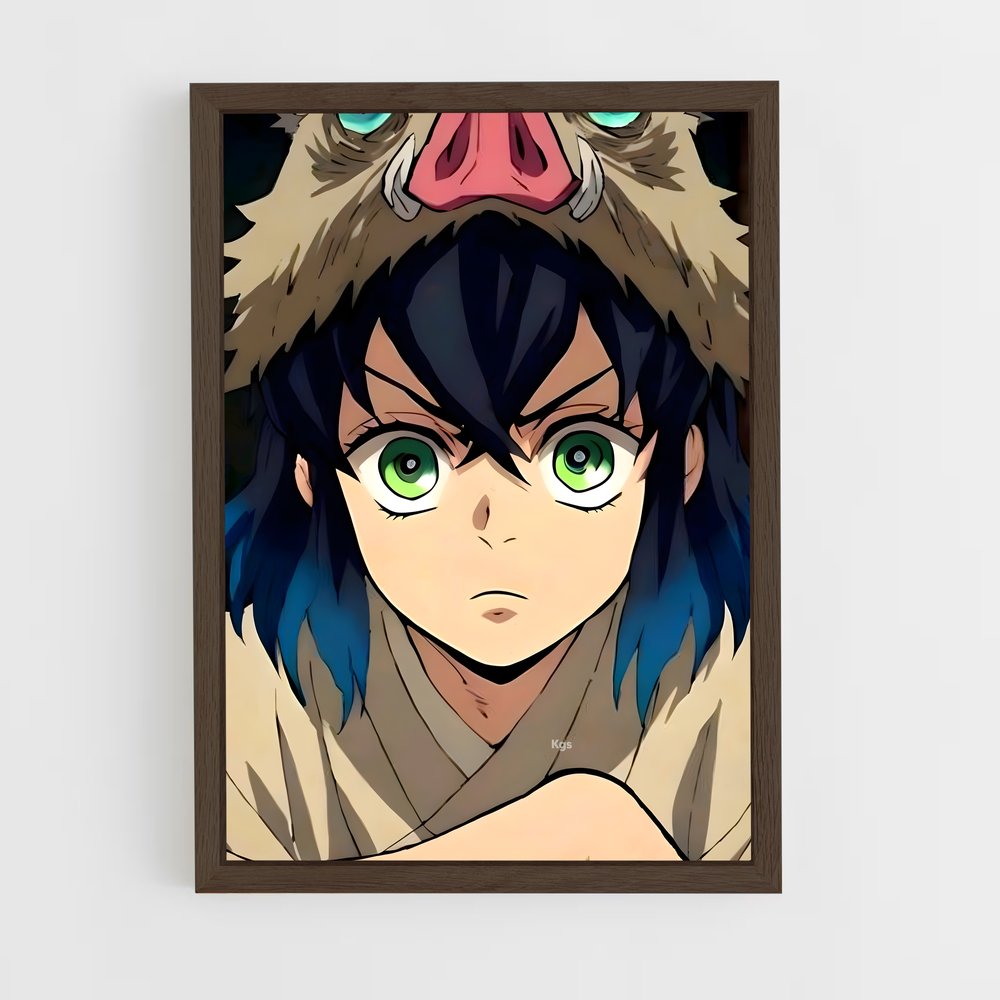 ap-inosuke hashibira-8 cadre Bois foncé