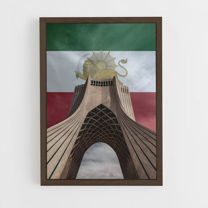 ap-iran flag-5 cadre Bois foncé