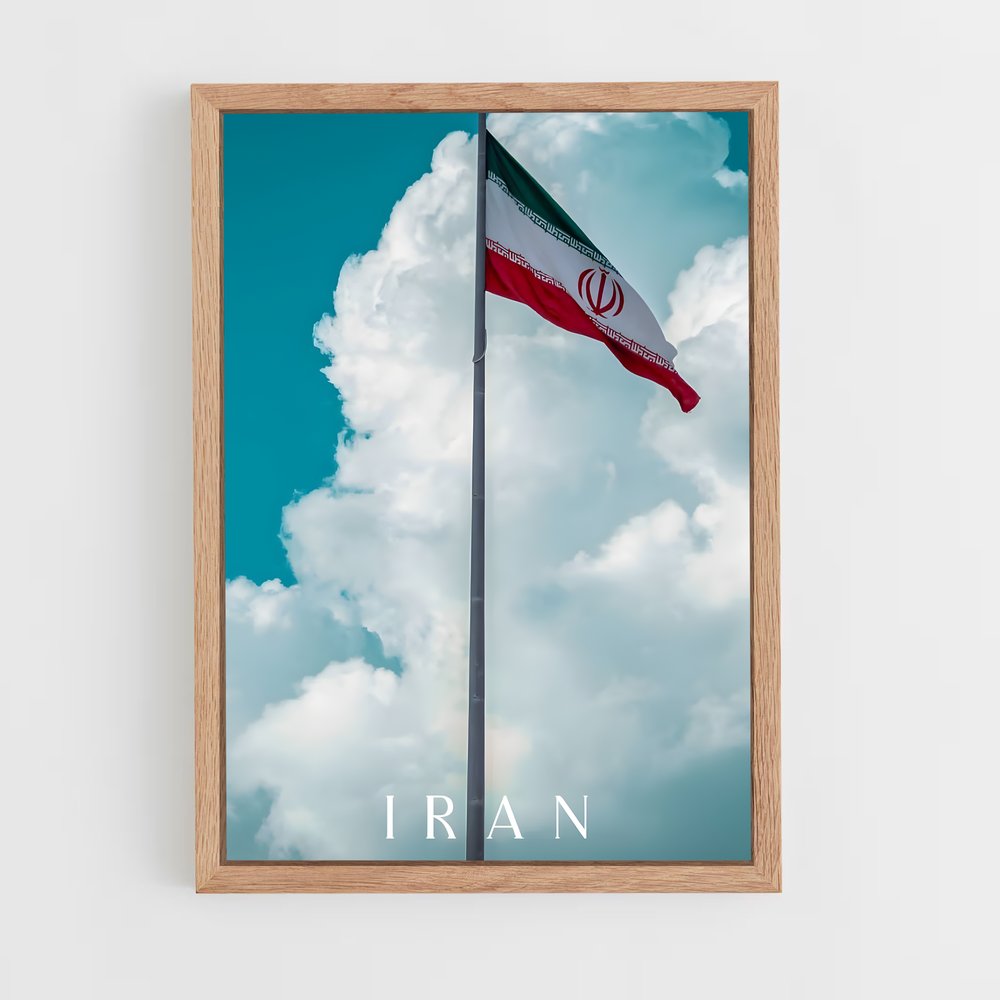 ap-iran flag-6 cadre Bois clair