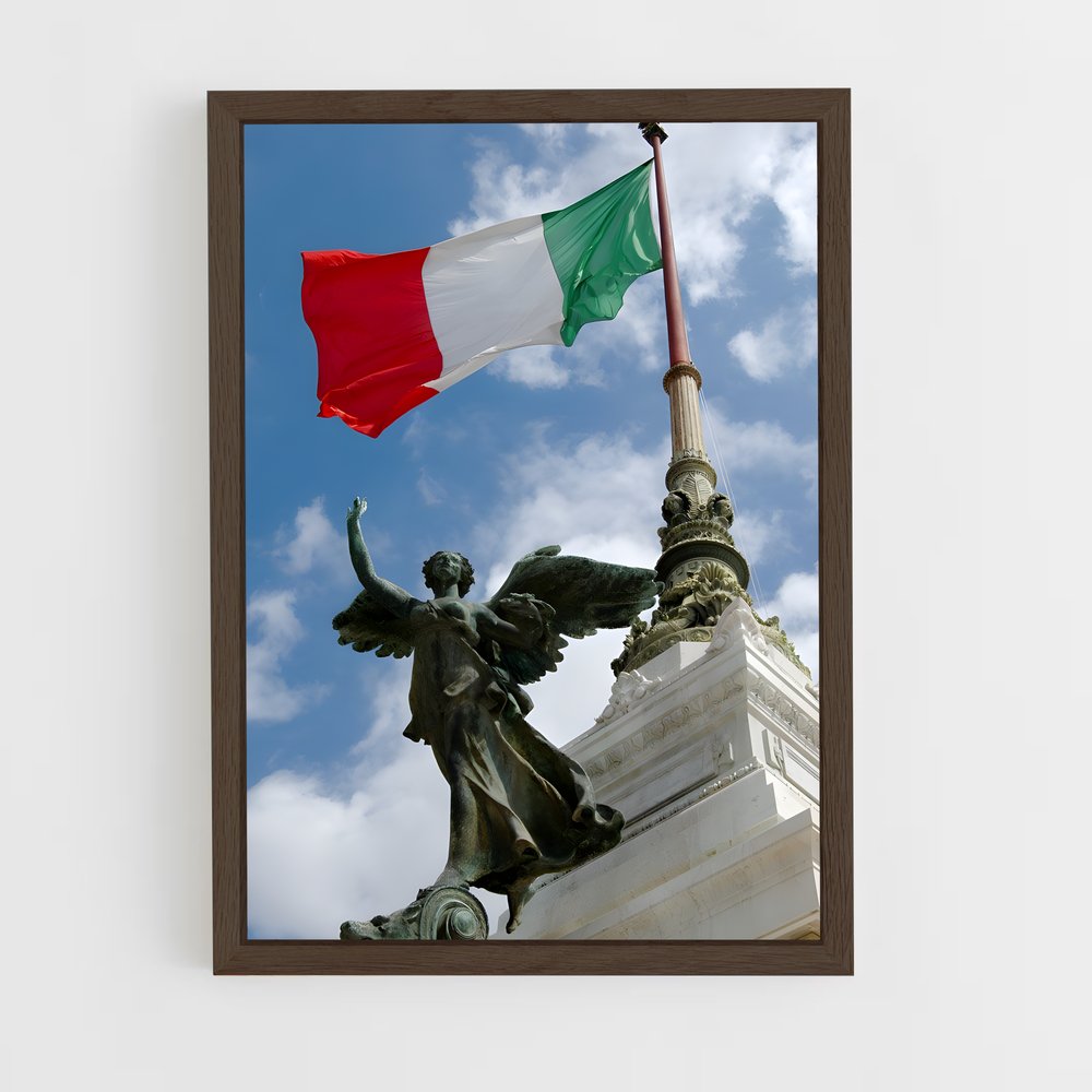 ap-italy flag-1 cadre Bois foncé