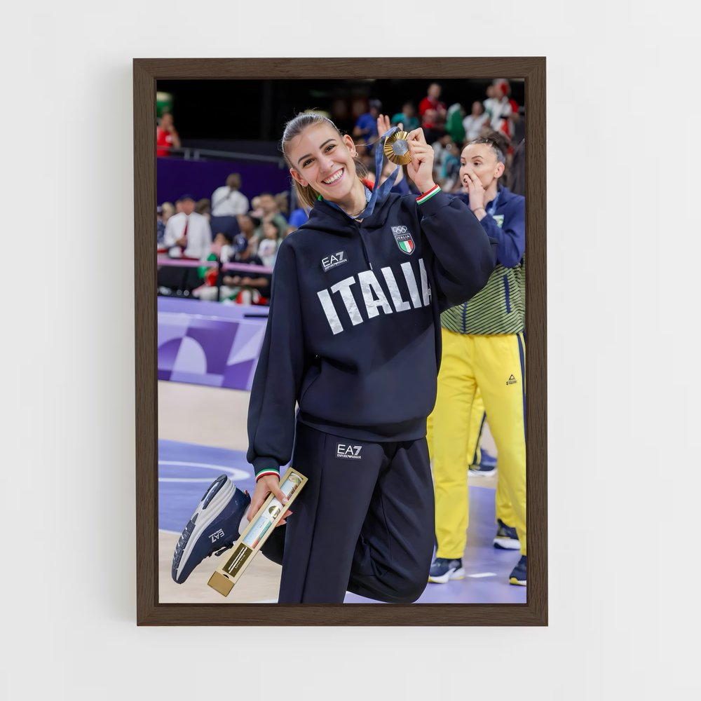 ap-italy national volleyball team-1 cadre Bois foncé