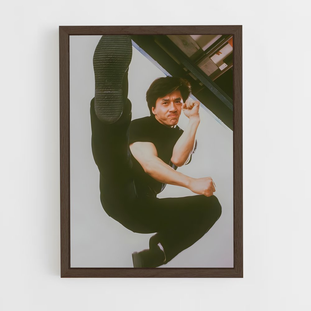 ap-jackie chan-1 cadre Bois foncé