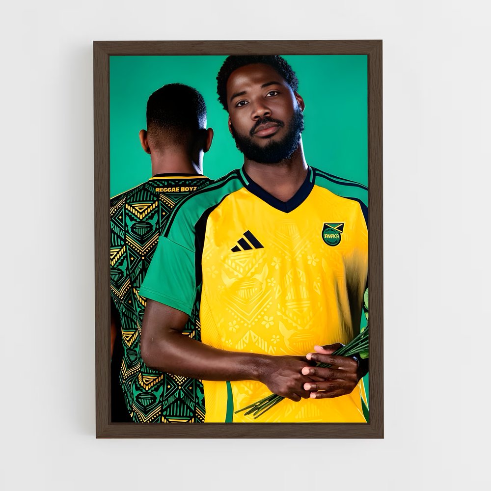 ap-jamaica national football team-4 cadre Bois foncé
