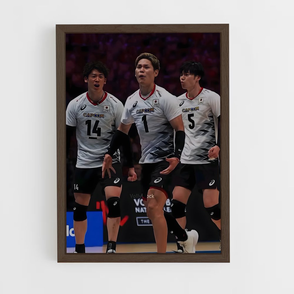 ap-japan national volleyball team-4 cadre Bois foncé
