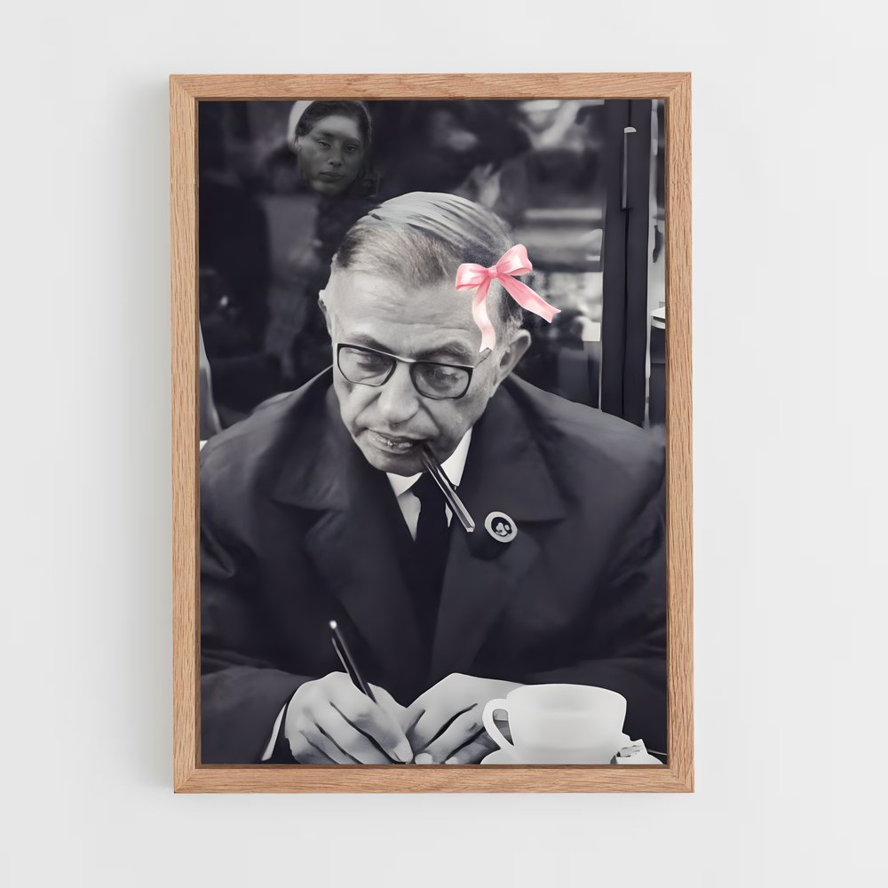 ap-jean paul sartre-2 cadre Bois clair