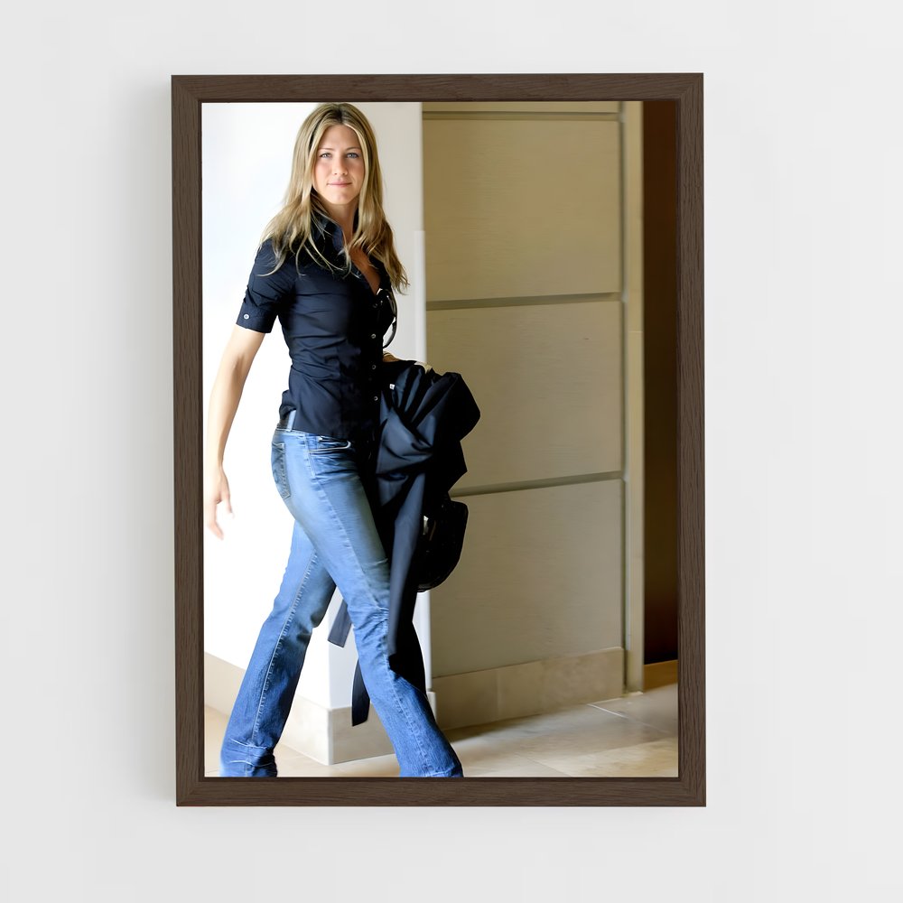 ap-jennifer aniston-5 cadre Bois foncé
