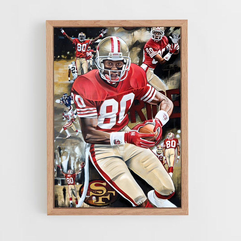 ap-jerry rice-8 cadre Bois clair