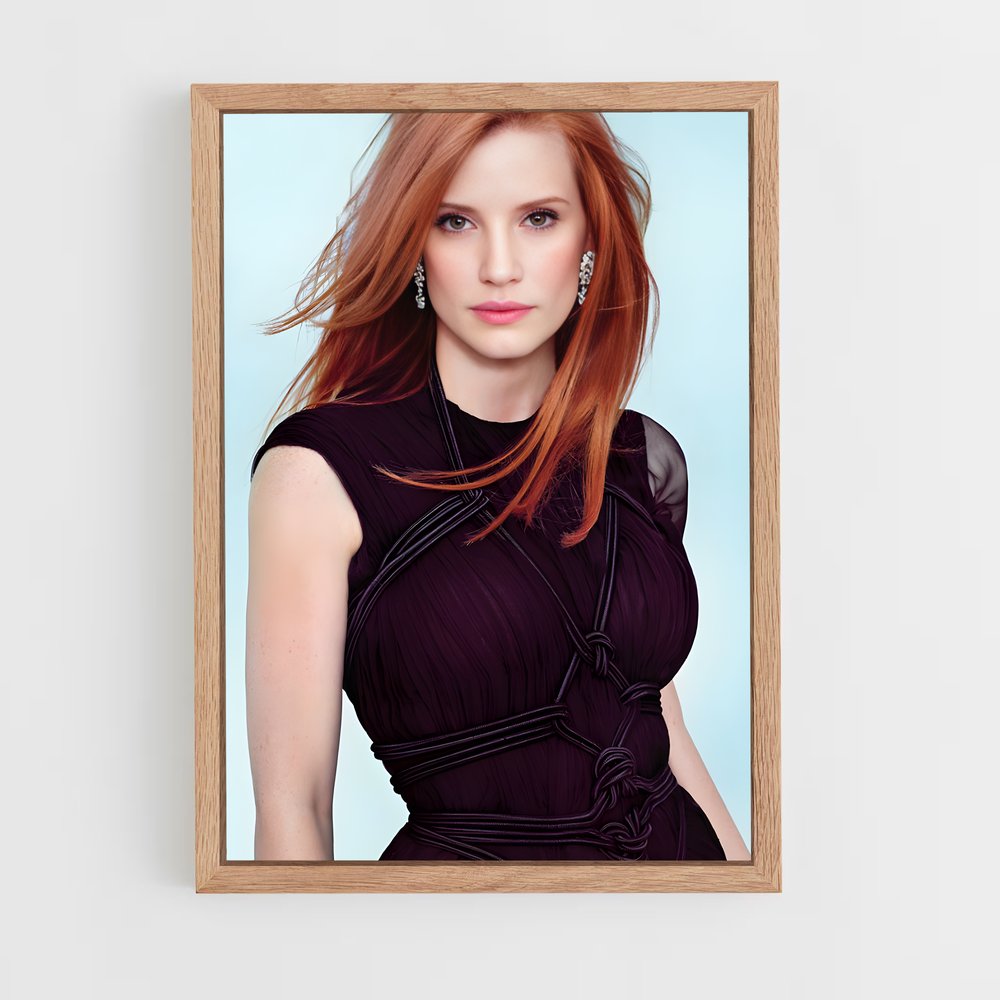 ap-jessica chastain-9 cadre Bois clair