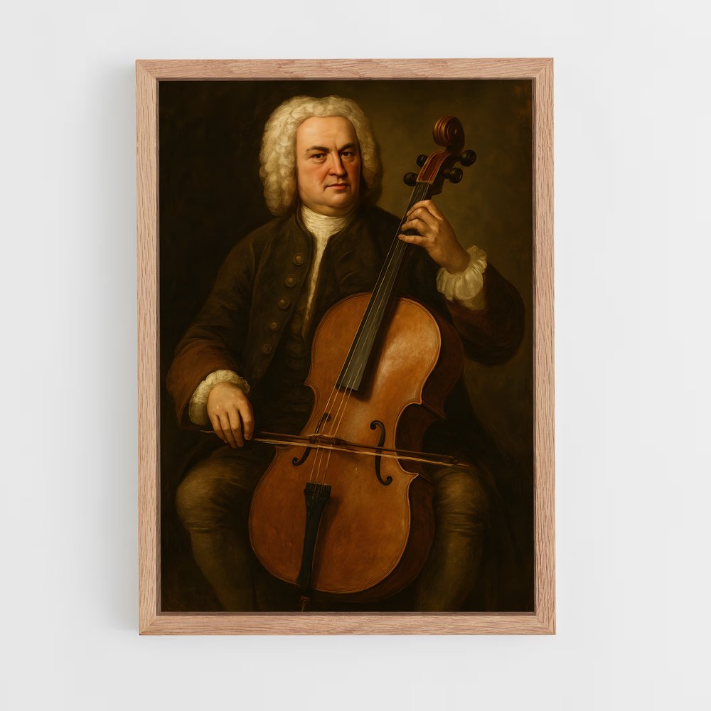 ap-johann sebastian bach-1 cadre Bois clair
