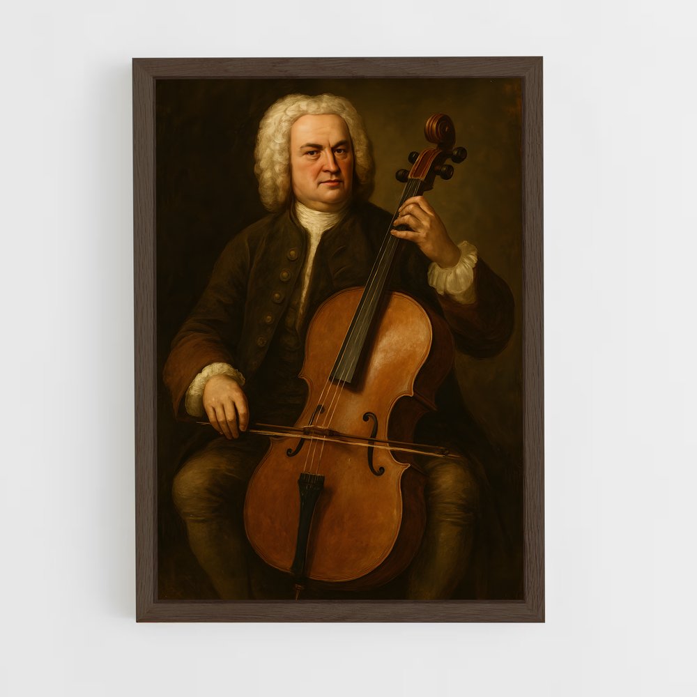 ap-johann sebastian bach-1 cadre Bois foncé