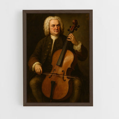 ap-johann sebastian bach-1 cadre Bois foncé