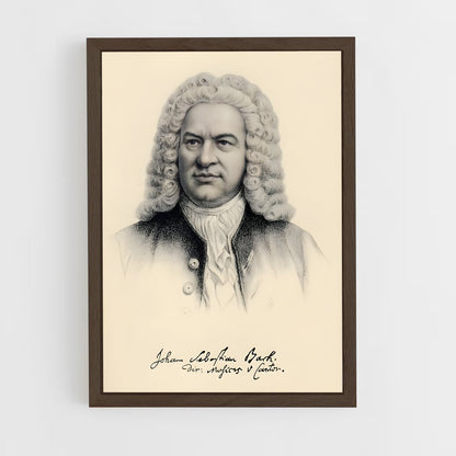 ap-johann sebastian bach-2 cadre Bois foncé