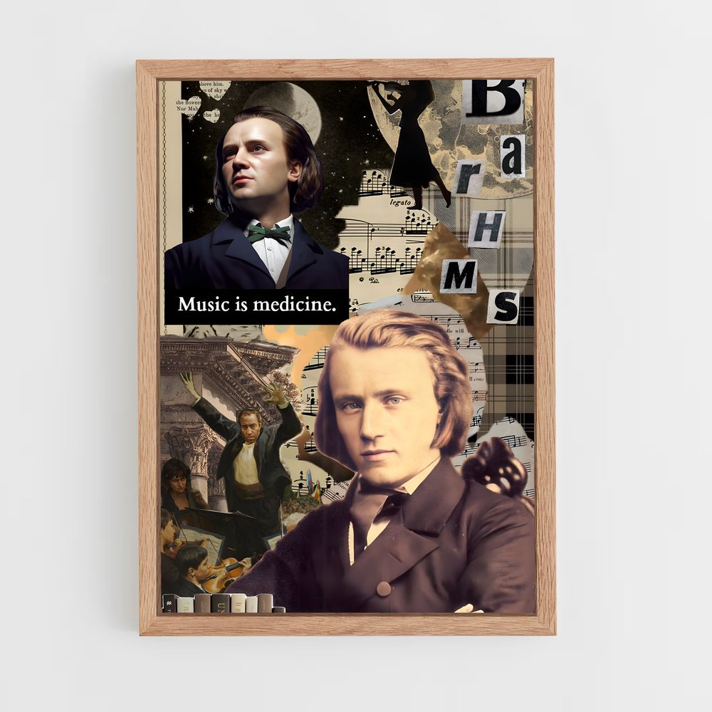 ap-johannes brahms-1 cadre Bois clair
