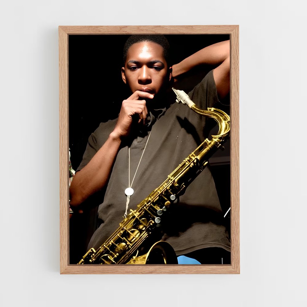 ap-john coltrane-4 cadre Bois clair