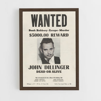 ap-john dillinger-4 cadre Bois foncé