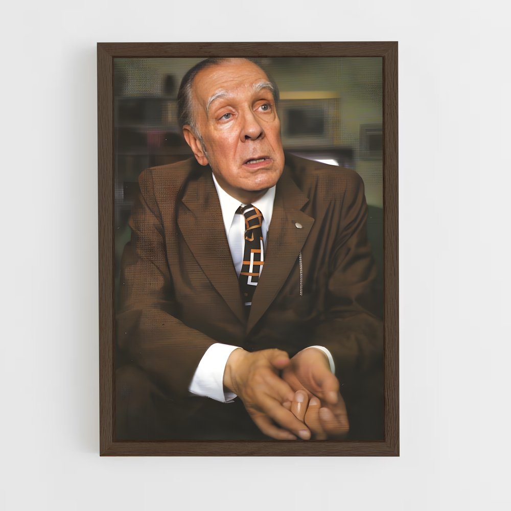 ap-jorge luis borges-4 cadre Bois foncé