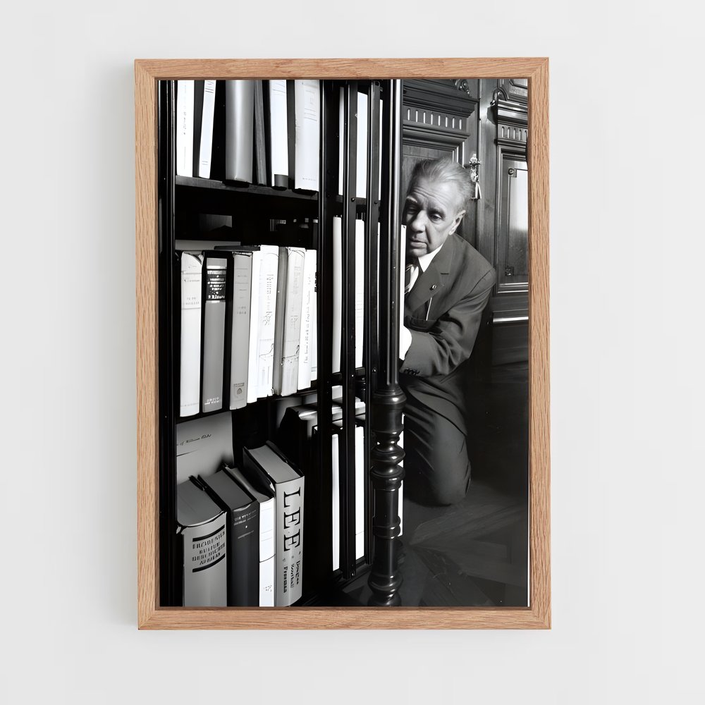 ap-jorge luis borges-6 cadre Bois clair