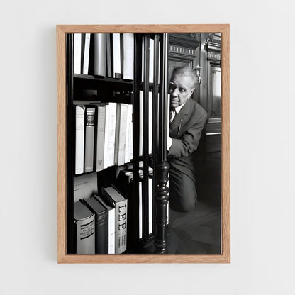 ap-jorge luis borges-6 cadre Bois clair