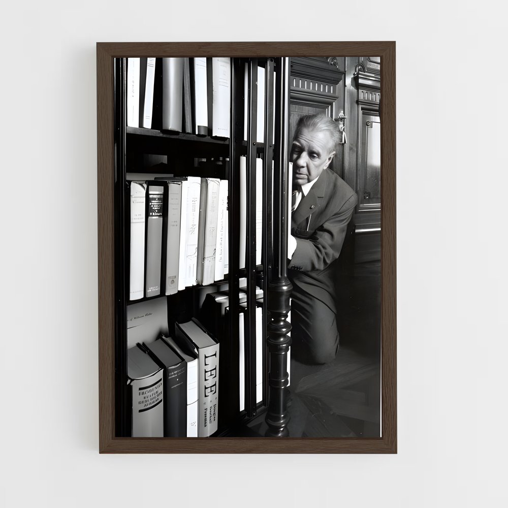 ap-jorge luis borges-6 cadre Bois foncé