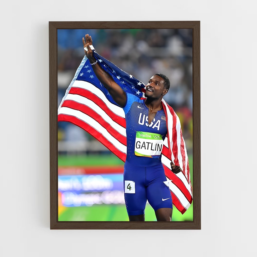 ap-justin gatlin-1 cadre Bois foncé
