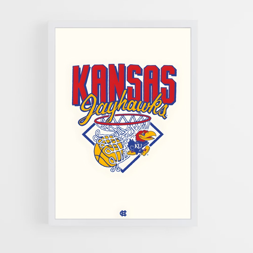ap-kansas jayhawks-4 cadre Blanc