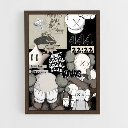ap-kaws-5 cadre Bois foncé