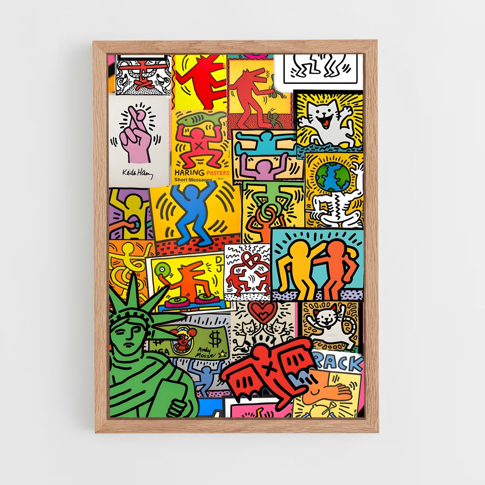 ap-keith haring-6 cadre Bois clair