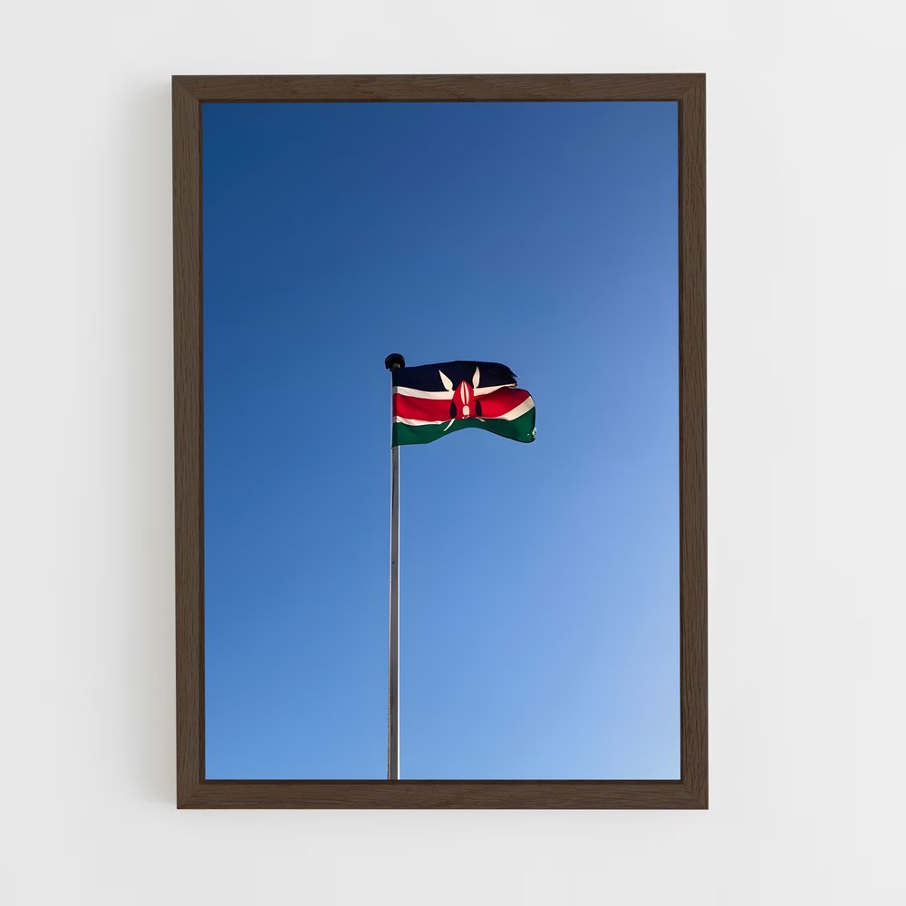 ap-kenya flag-2 cadre Bois foncé