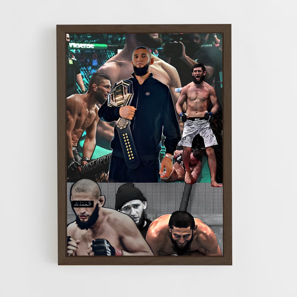 ap-khamzat chimaev-5 cadre Bois foncé
