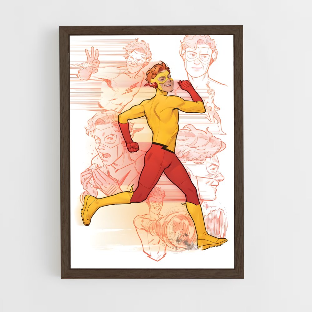 ap-kid flash-1 cadre Bois foncé