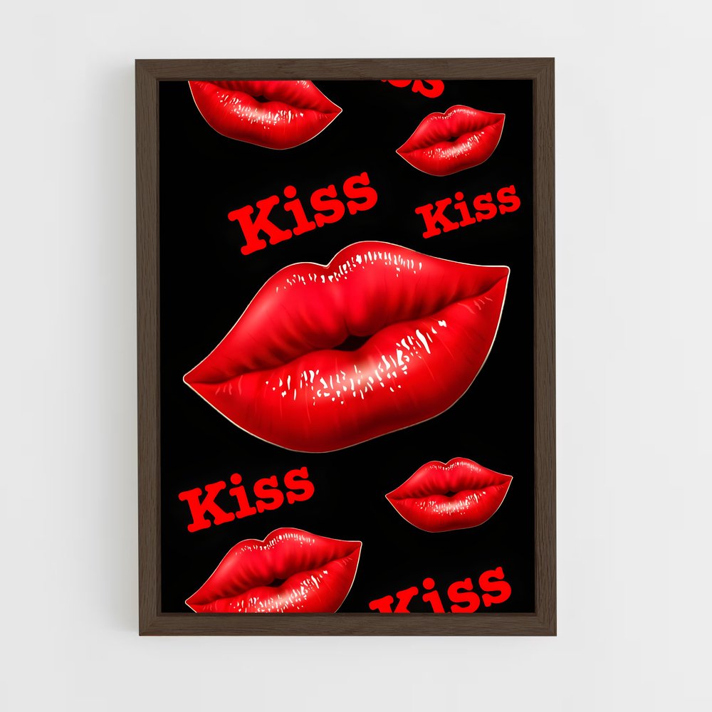 ap-kissing lips-1 cadre Bois foncé