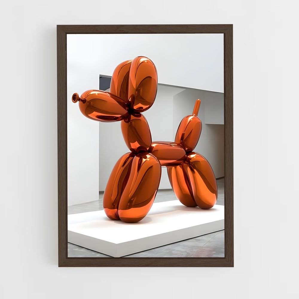 ap-koons balloon dog-3 cadre Bois foncé
