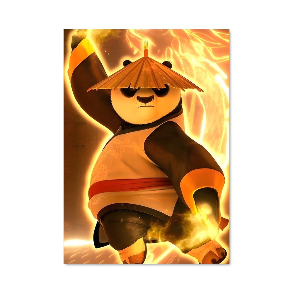 Poster Panda en Flammes