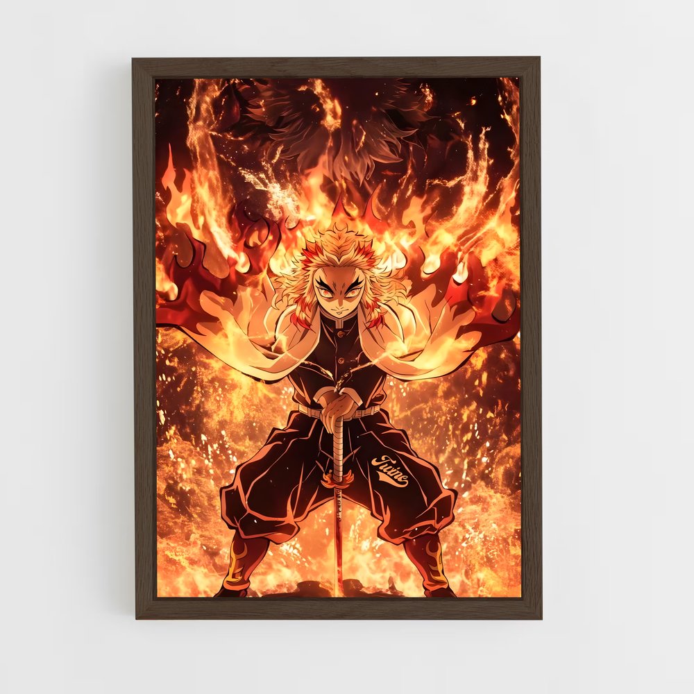 ap-kyojuro rengoku-1 cadre Bois foncé