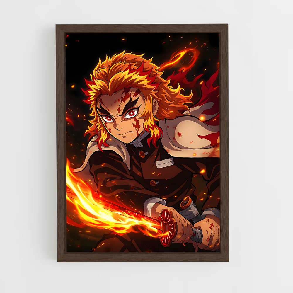 ap-kyojuro rengoku-4 cadre Bois foncé
