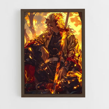 ap-kyojuro rengoku-5 cadre Bois foncé